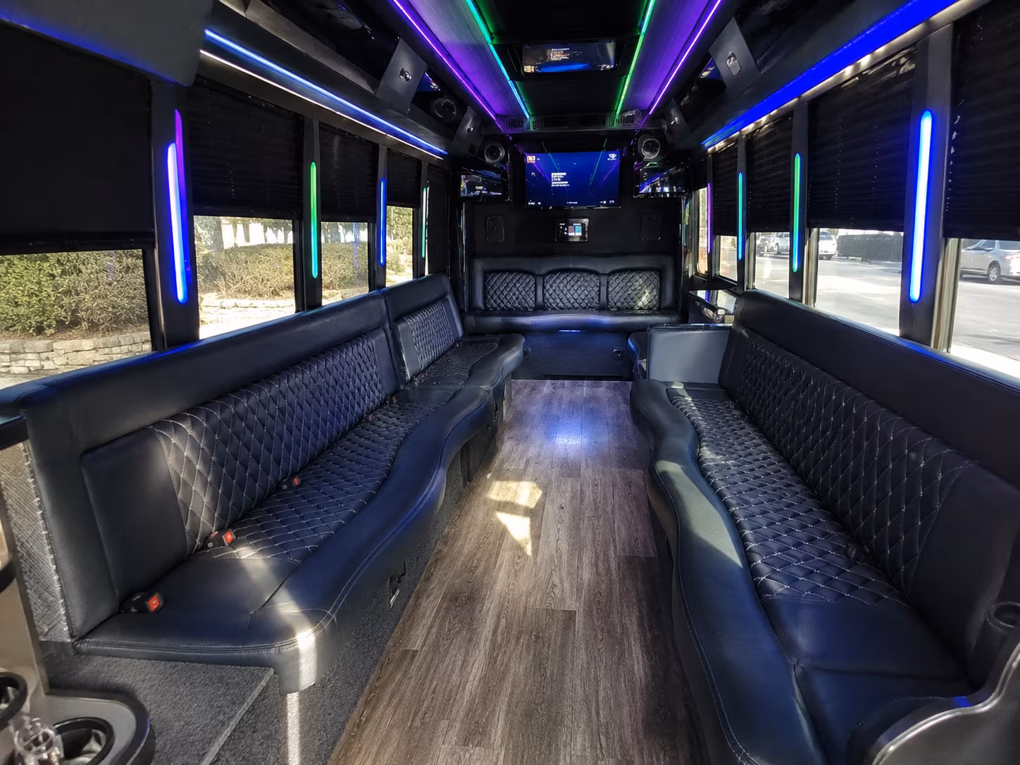 rowlett 15 passenger party bus interior