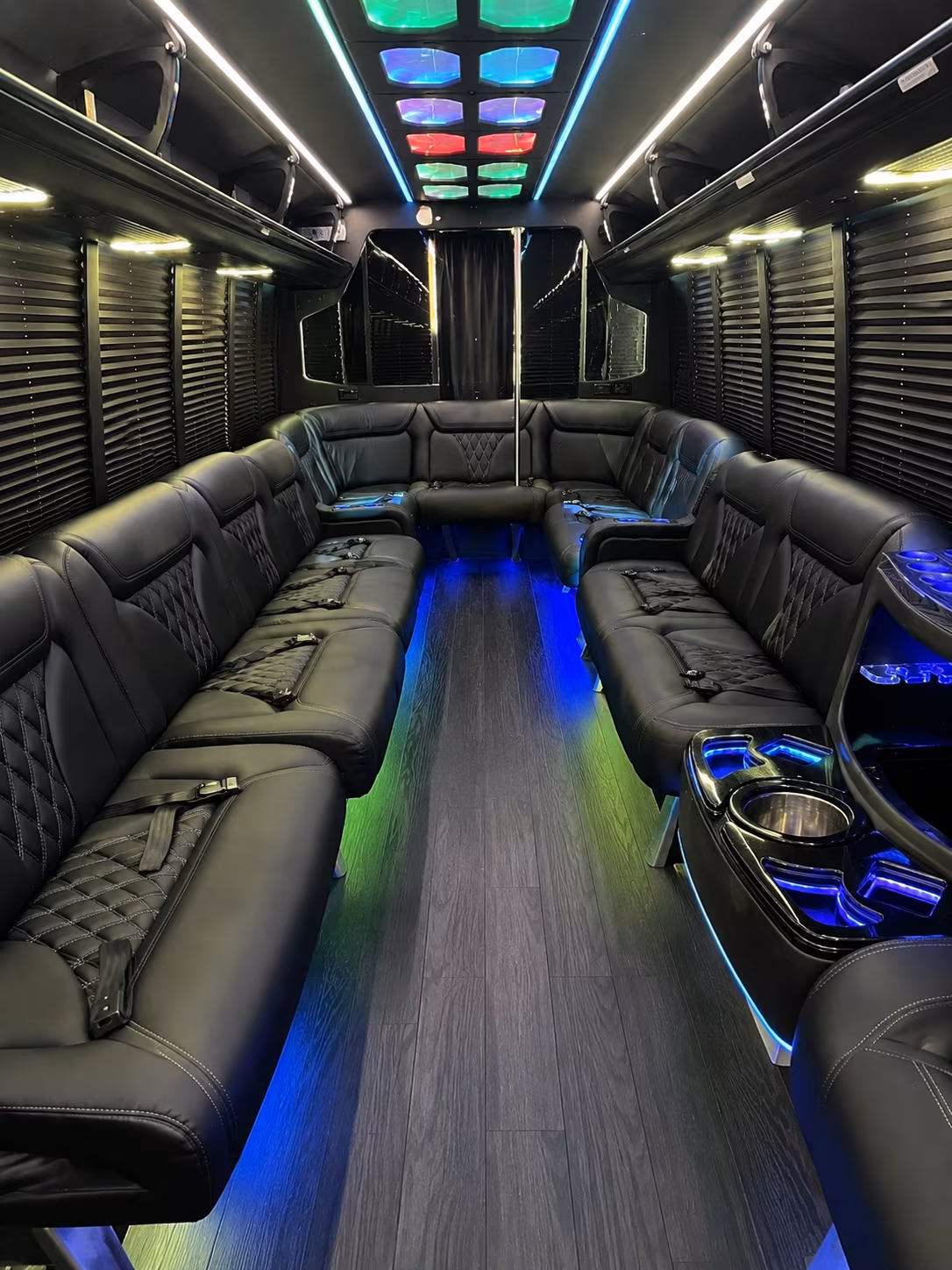 rowlett 20 passenger party bus interior