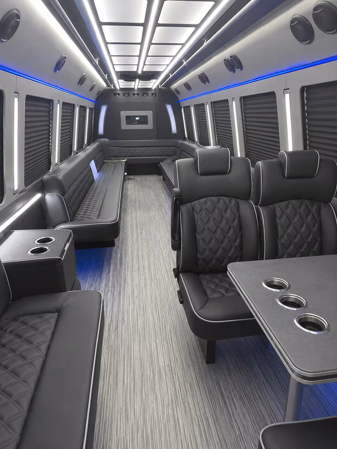 rowlett 25 passenger party bus inside