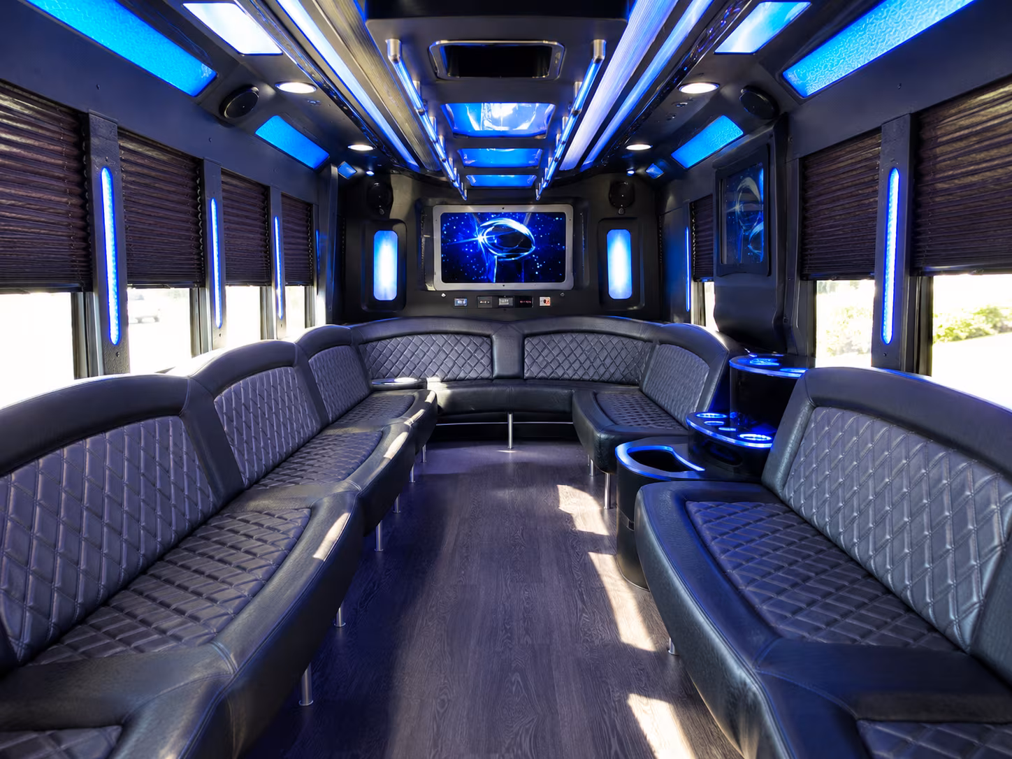 rowlett 28 passenger party bus inside