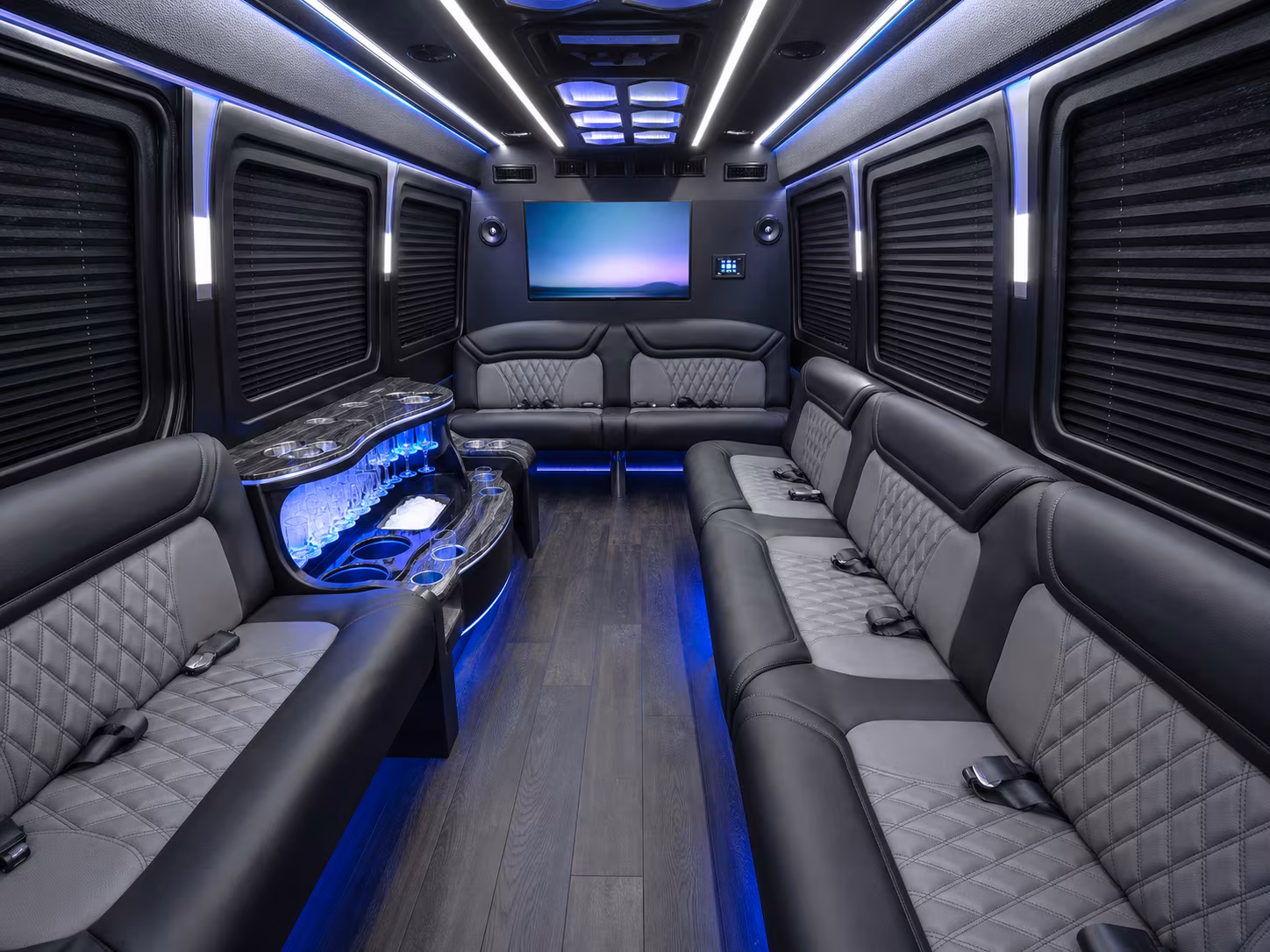 rowlett 30 passenger party bus interior