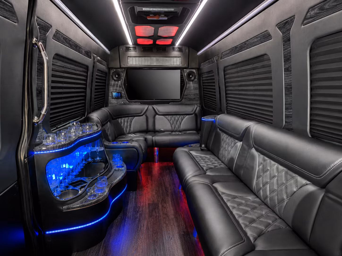 rowlett 40 passenger party bus inside