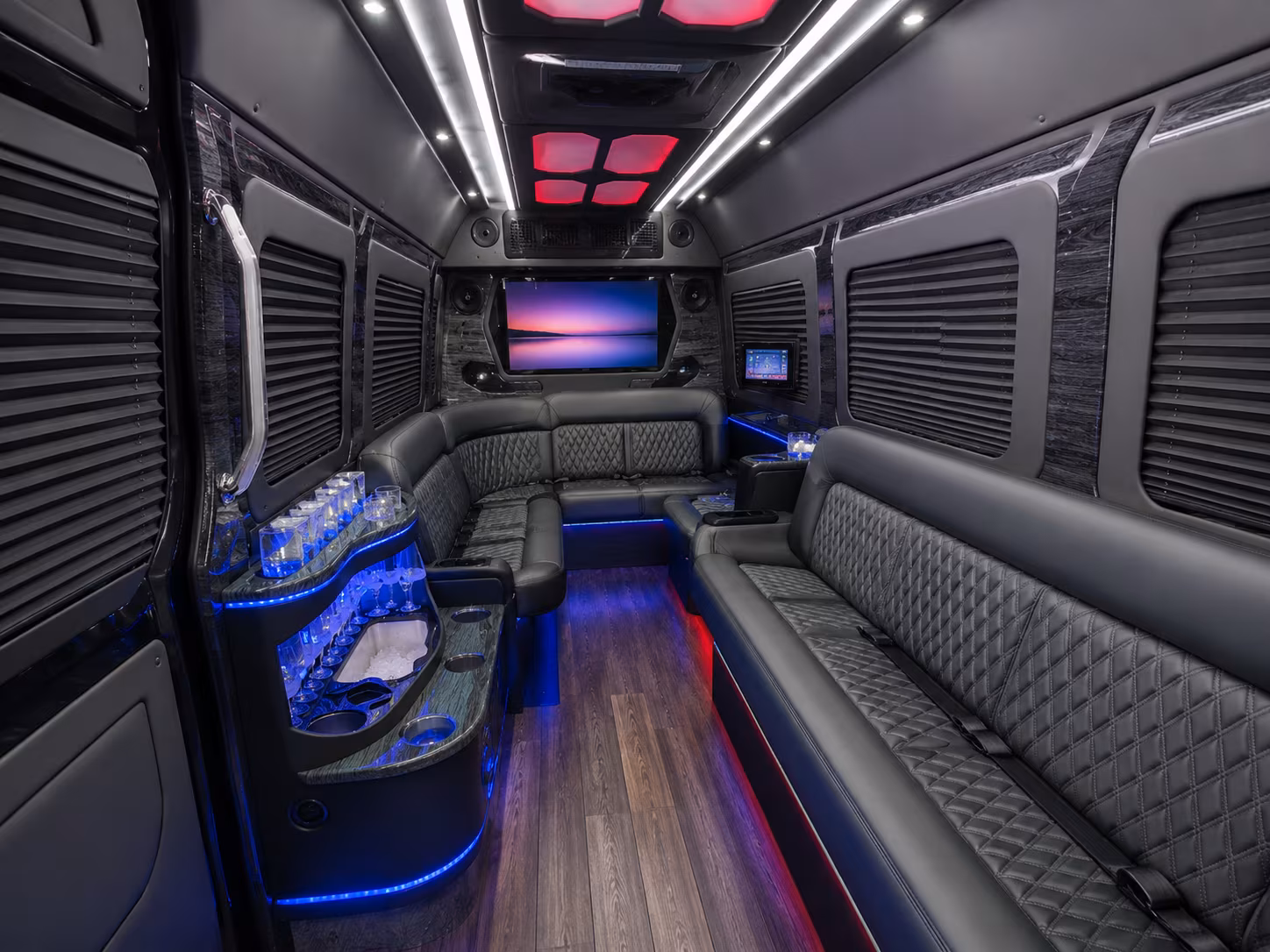 rowlett 40 passenger party bus interior