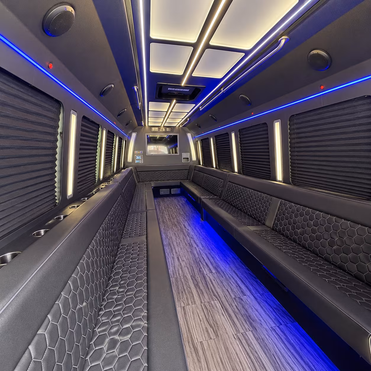 rowlett party bus rental interior